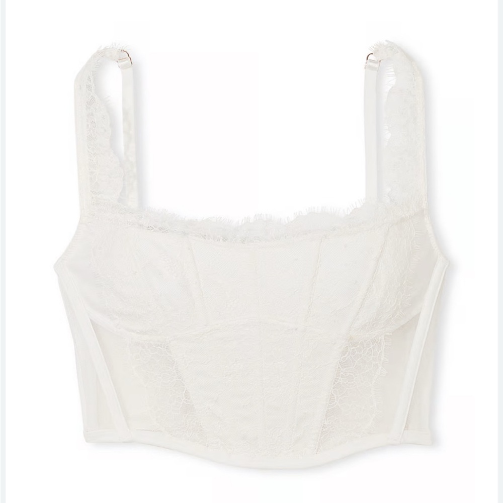 VS White Lace Bustier Top